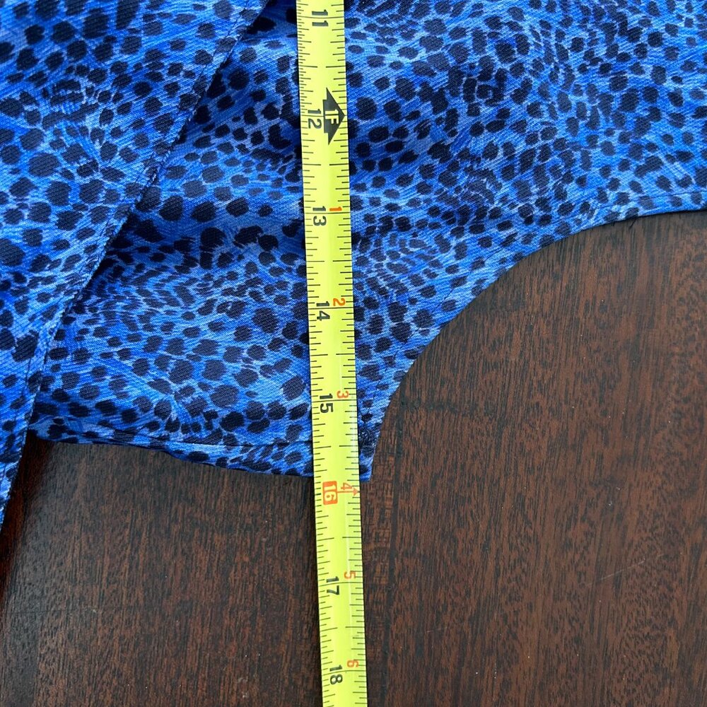 NWOT Pretty blue/black print wrap dress, 6 - Picture 8 of 12